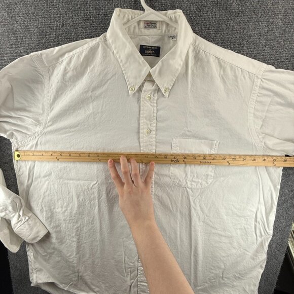 Gitman Bros Pinpoint Button-Down All Cotton 18.5 35 Oxford TTX White Shirt Solid - Picture 9 of 16
